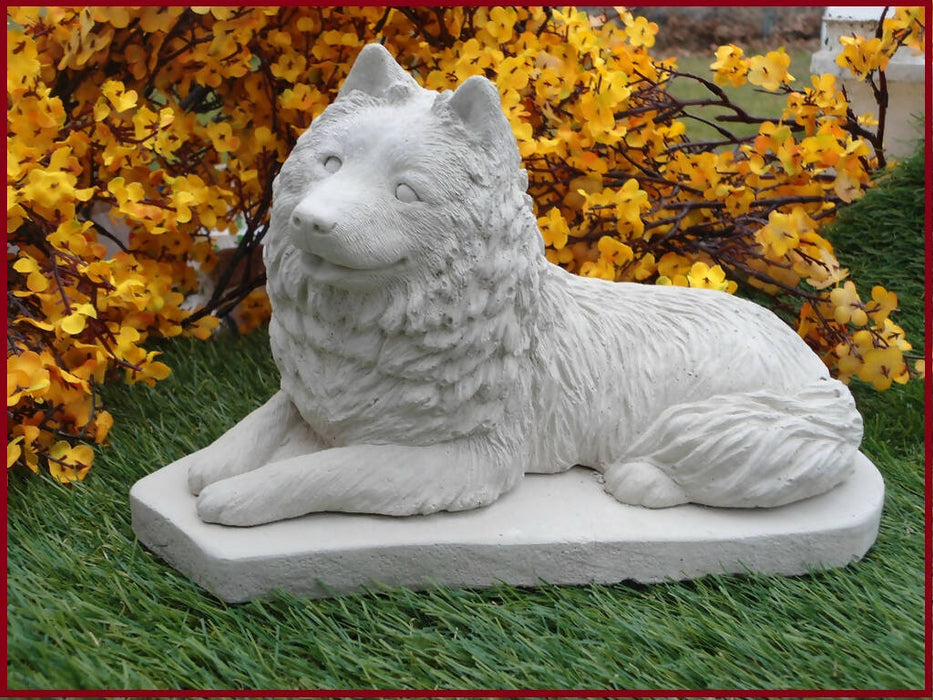 Samoyed Dog Concrete Statue 11 x 6 x 6" High