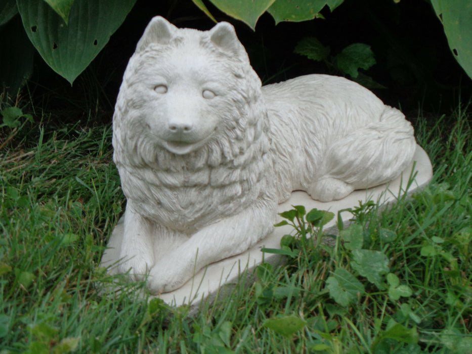 Samoyed Dog Concrete Statue 11 x 6 x 6" High
