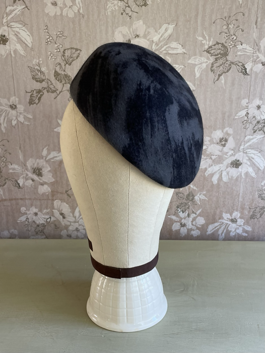 Gray and Black Felt Beret