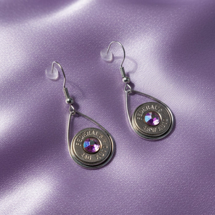 Crystal Teardrop Earrings – .45 Auto