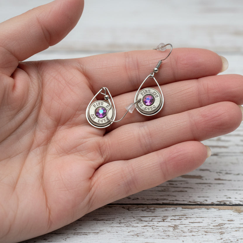 Crystal Teardrop Earrings – .45 Auto