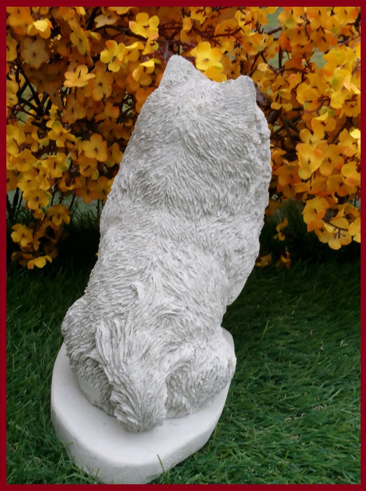 Concrete Pomeranian Statue 4 x 6 x 7.5" high
