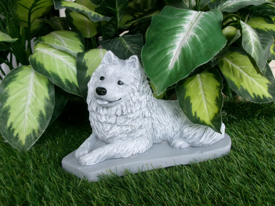 Samoyed Dog Concrete Statue 11 x 6 x 6" High