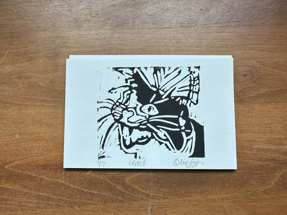 "Lentil" - block print
