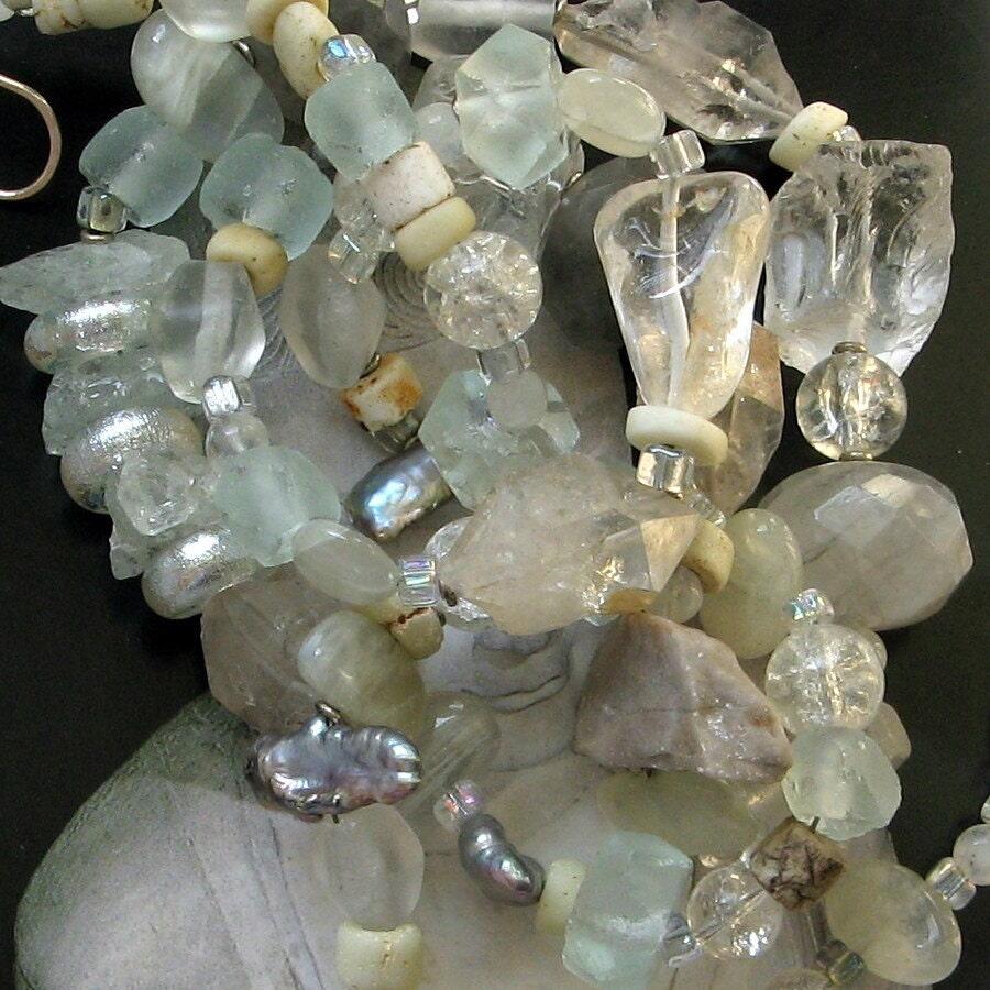 amitabha crystal necklace-- bohemian gemstone jewelry-- handmade by thebeadedlily