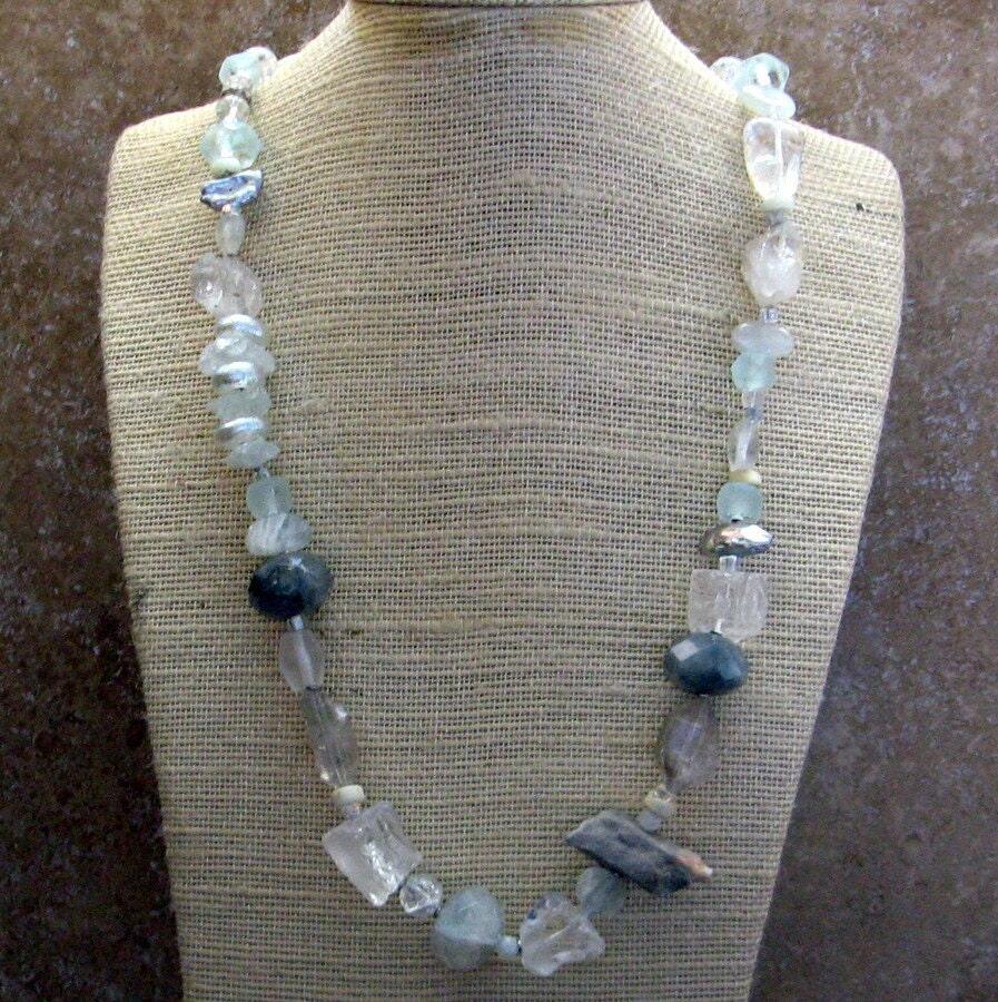 amitabha crystal necklace-- bohemian gemstone jewelry-- handmade by thebeadedlily