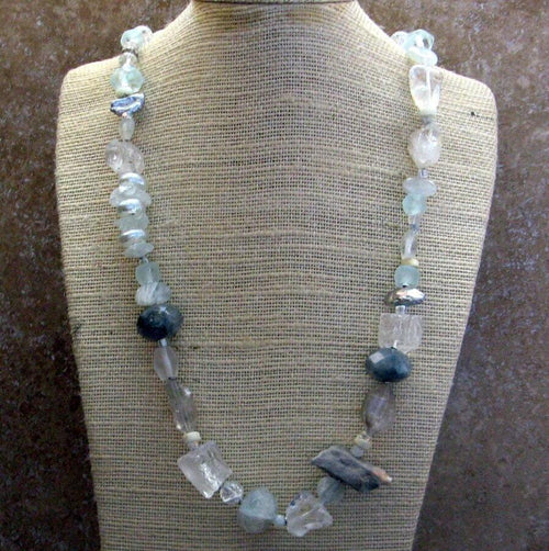 amitabha crystal necklace-- bohemian gemstone jewelry-- handmade by thebeadedlily