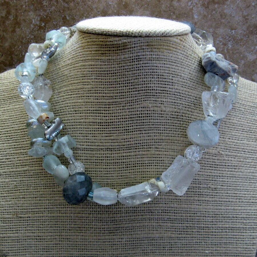 amitabha crystal necklace-- bohemian gemstone jewelry-- handmade by thebeadedlily
