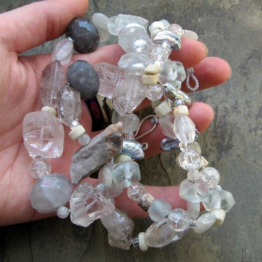 amitabha crystal necklace-- bohemian gemstone jewelry-- handmade by thebeadedlily