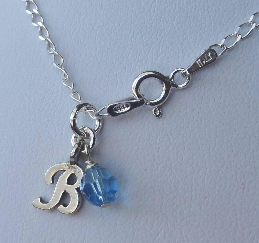 Personalized Flower Girl Gold Initial Necklace, Birthstone Gold Necklace,Dainty Personalized Initial Pearl Necklace,Toddler Flower Girl Gift