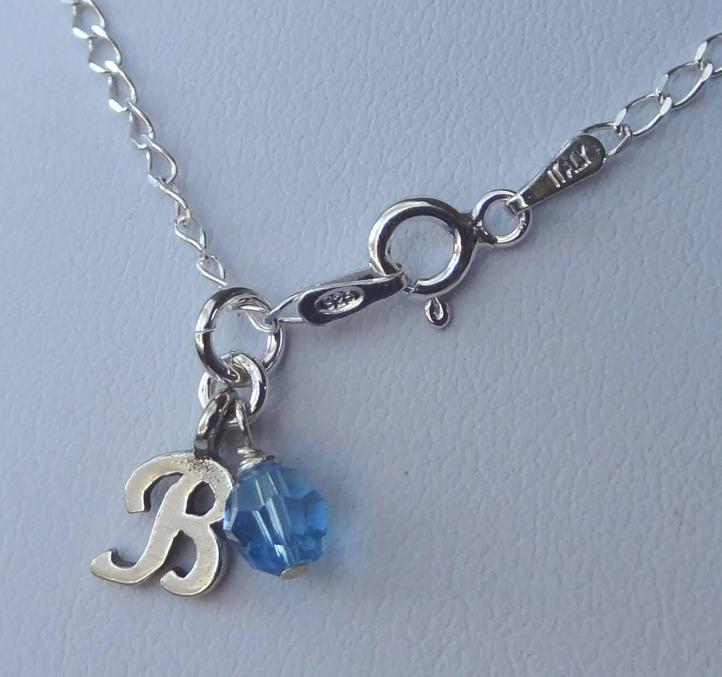Personalized Flower Girl Gold Initial Necklace, Birthstone Gold Necklace,Dainty Personalized Initial Pearl Necklace,Toddler Flower Girl Gift