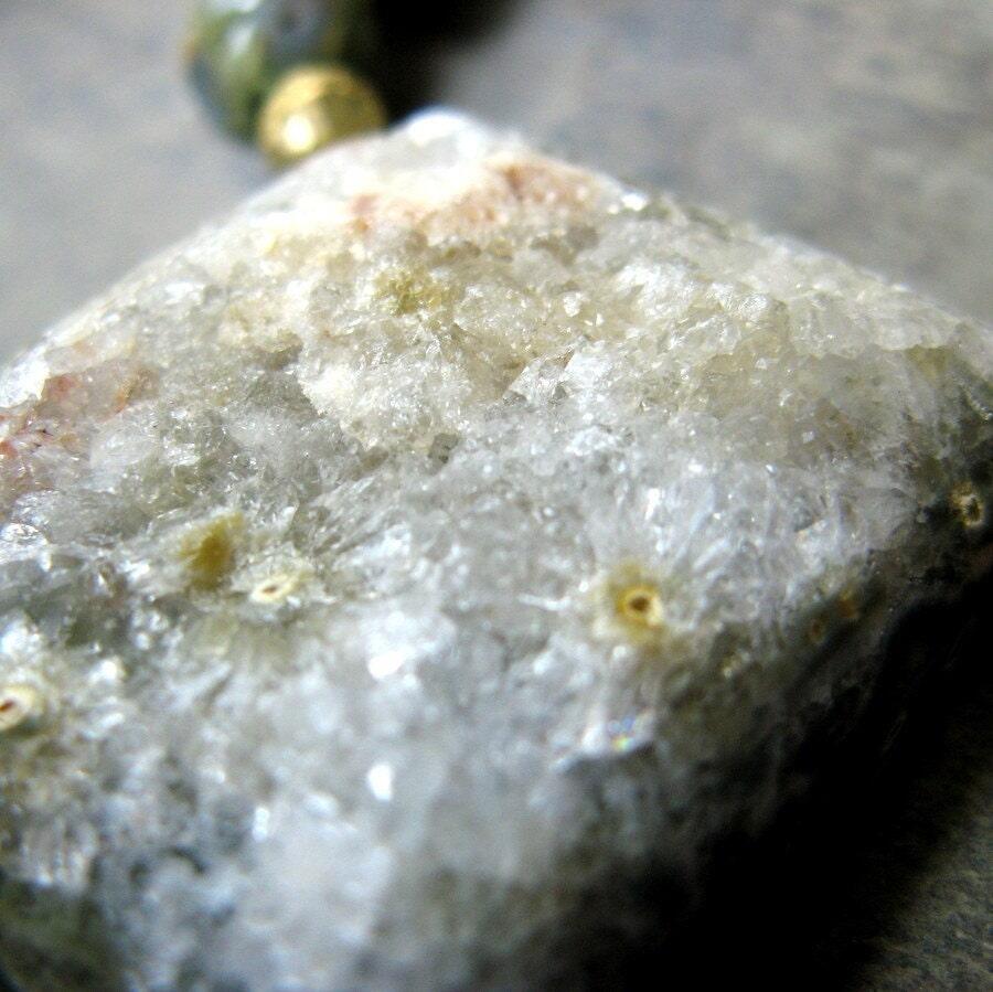 aegeus-- ocean jasper drusy necklace-- handmade by thebeadedlily