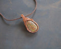Unakite Necklace, Copper Wire Wrapped Pendant, Birthday Gifts, Gifts For Women, Pagan Jewelry