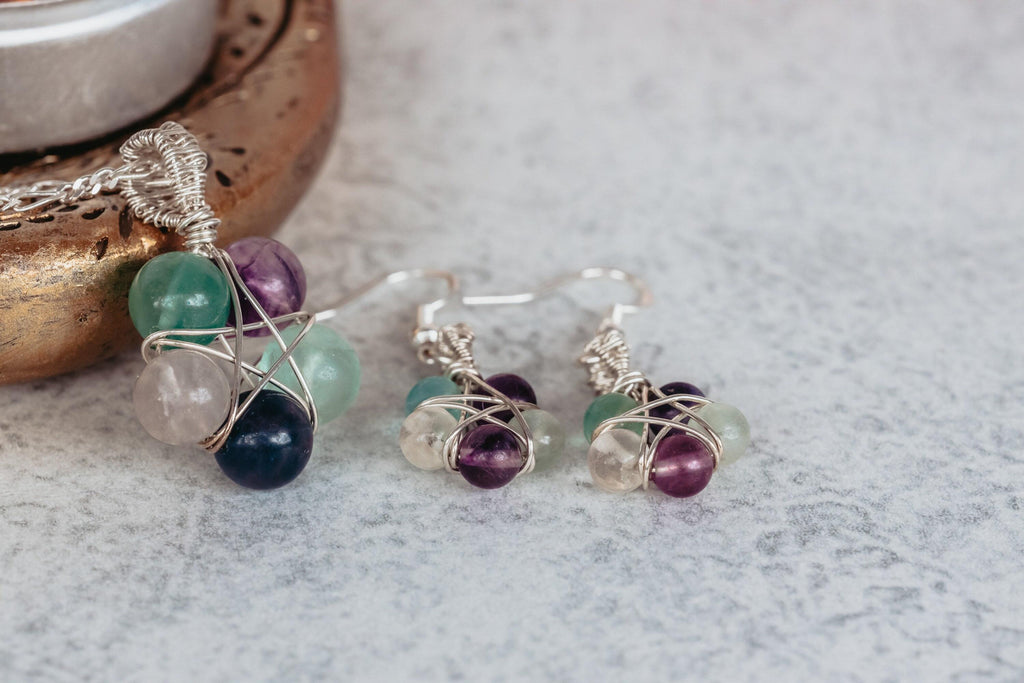Fluorite Pentagram Necklace, Sterling Silver Necklace, Best Friend Gift, Witch Jewelry