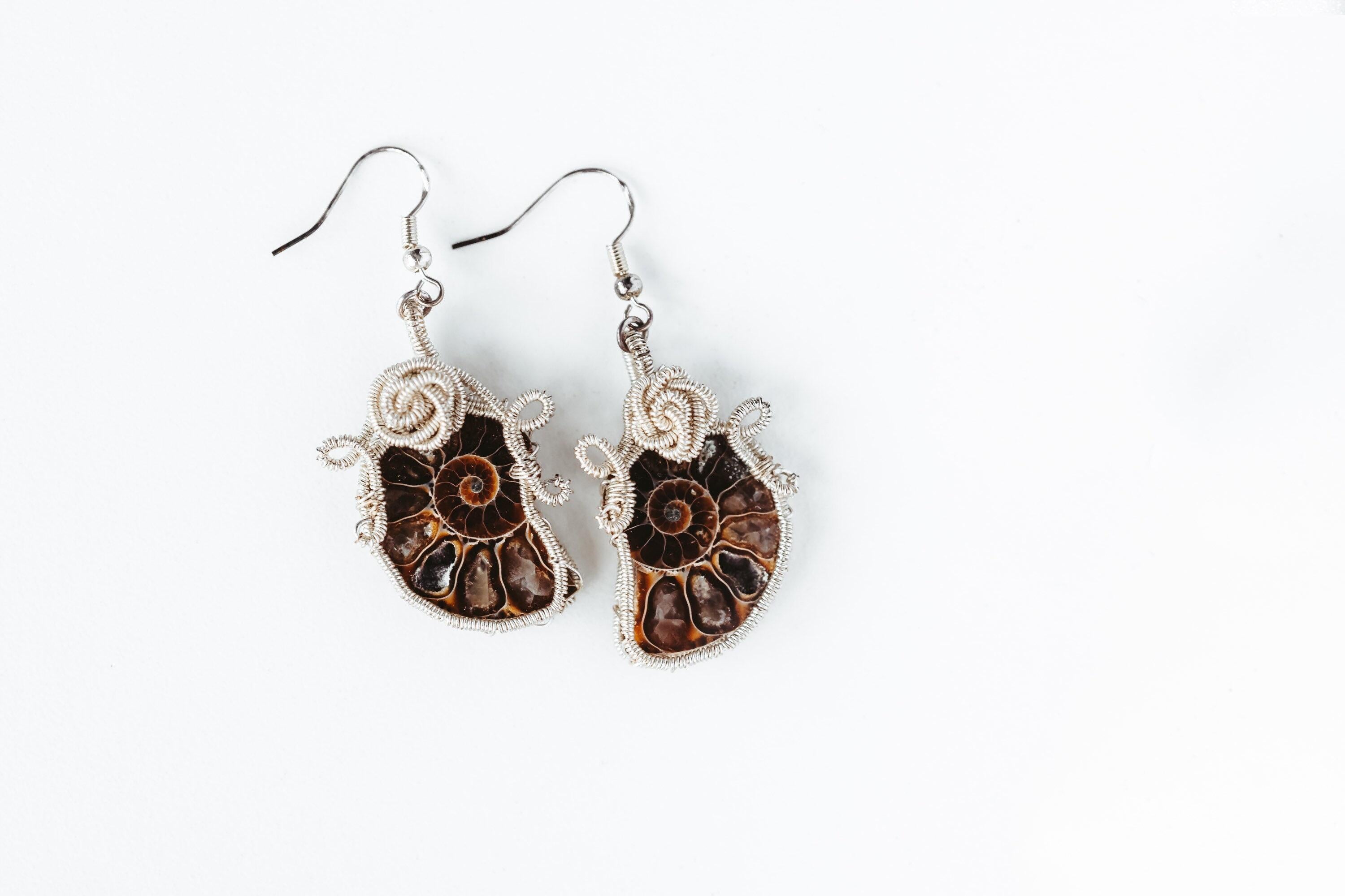Sterling Siver Wire Wrapped Seashell Earrings, Bridesmaid Proposal Gift, Bridesmaids Gifts