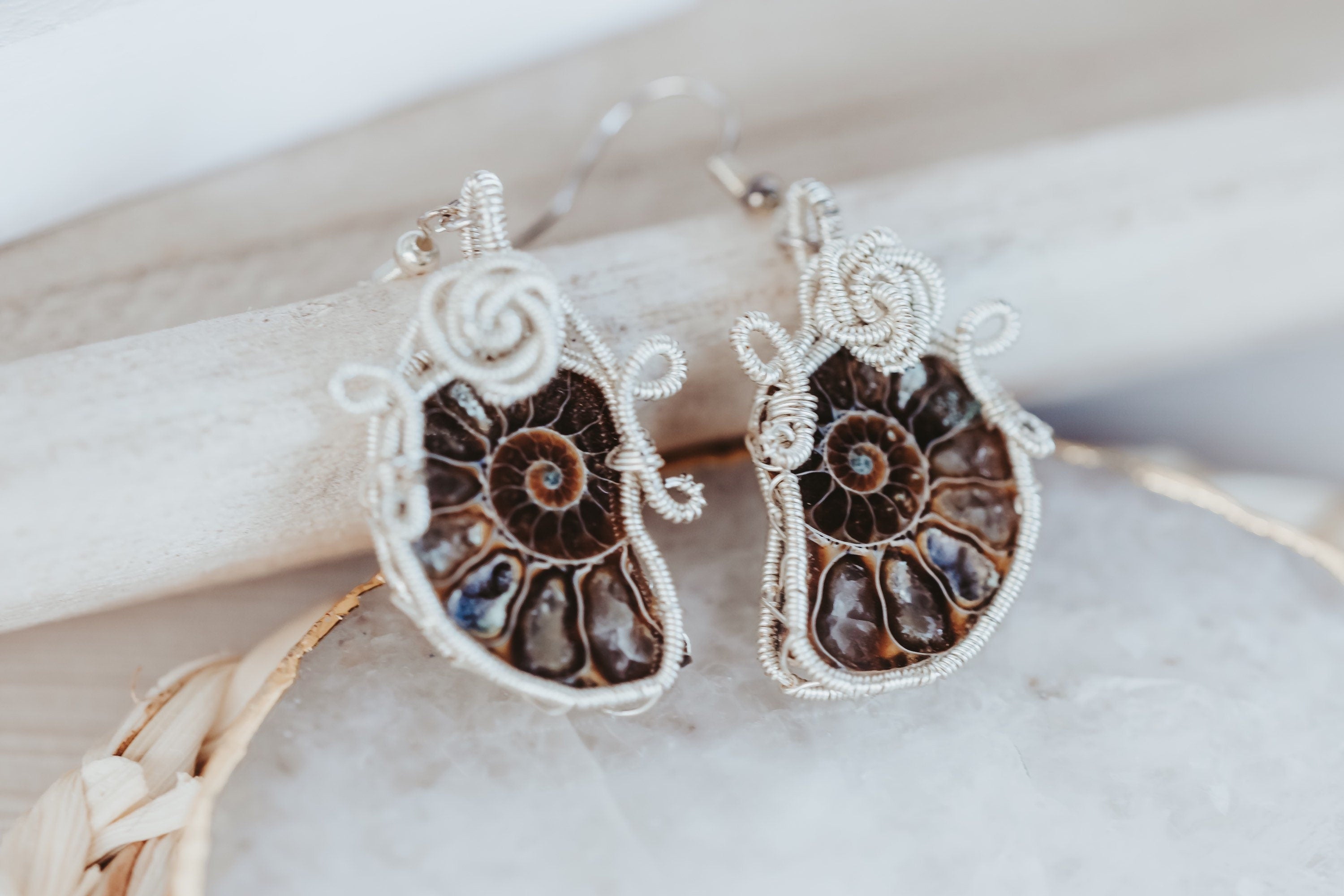 Sterling Siver Wire Wrapped Seashell Earrings, Bridesmaid Proposal Gift, Bridesmaids Gifts