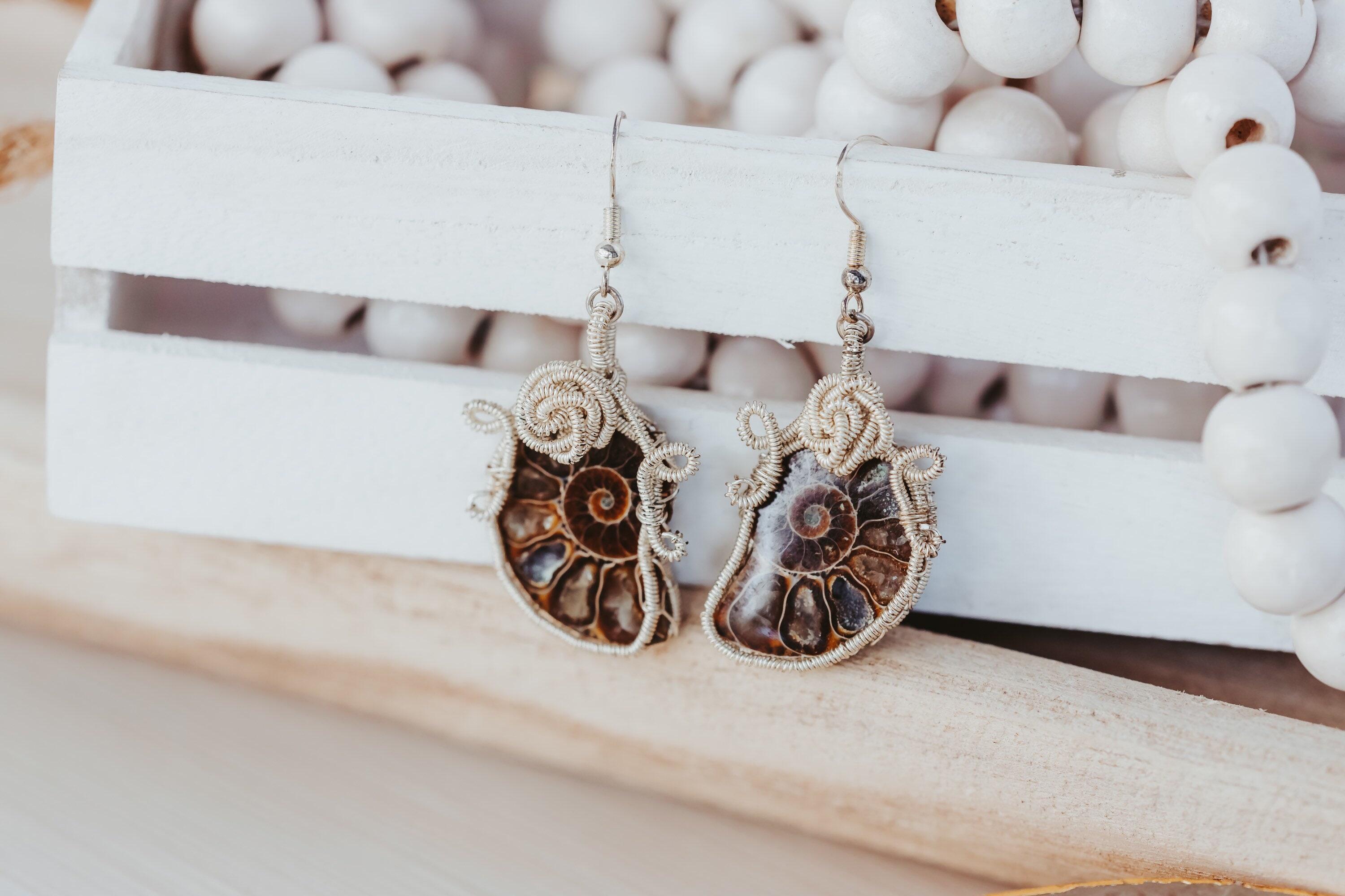 Sterling Siver Wire Wrapped Seashell Earrings, Bridesmaid Proposal Gift, Bridesmaids Gifts