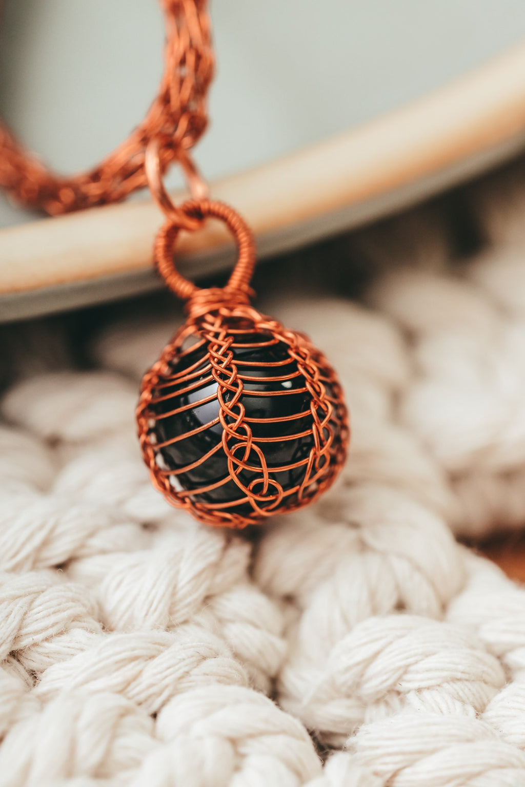 Black Onyx Jewelry Set, Copper Wire Wrapped, Necklace, Earrings, Gifts for Women, Pagan Gifts
