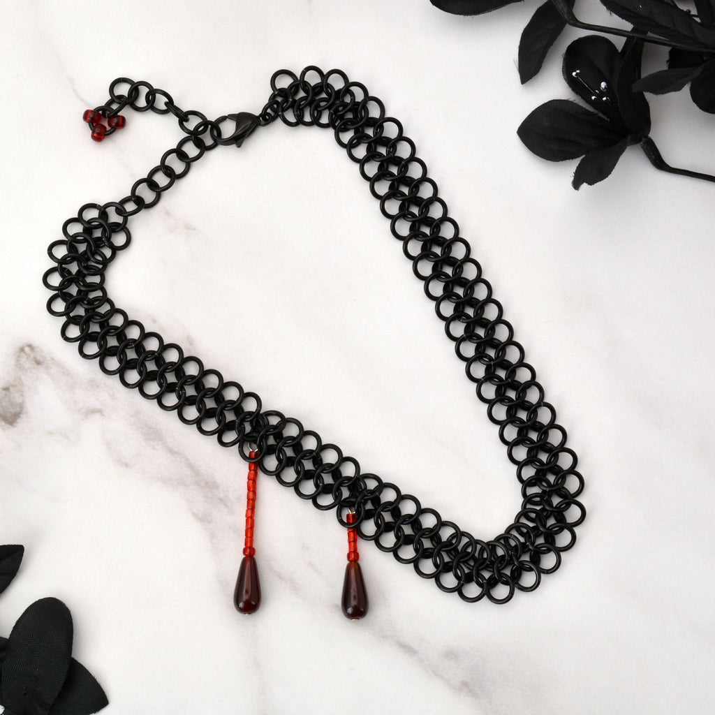 Vampire Bite Choker - Aluminum or Stainless Steel - Adjustable
