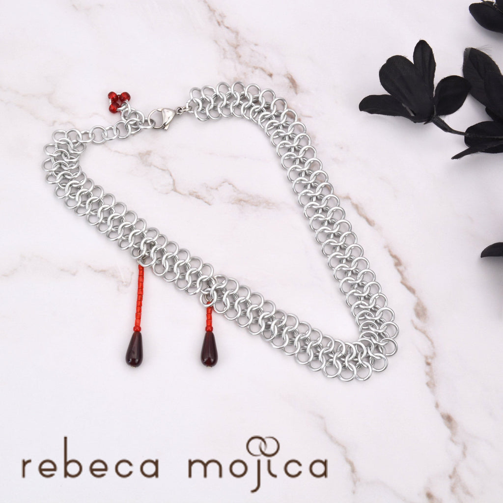 Vampire Bite Choker - Aluminum or Stainless Steel - Adjustable