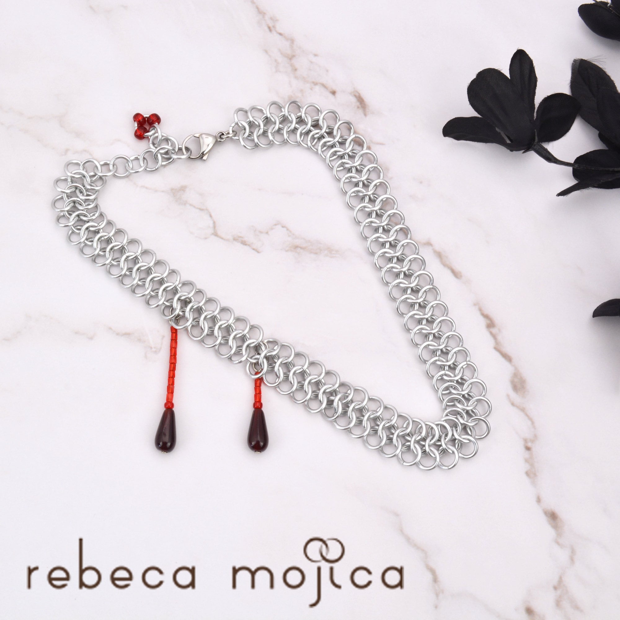 Vampire Bite Choker - Aluminum or Stainless Steel - Adjustable