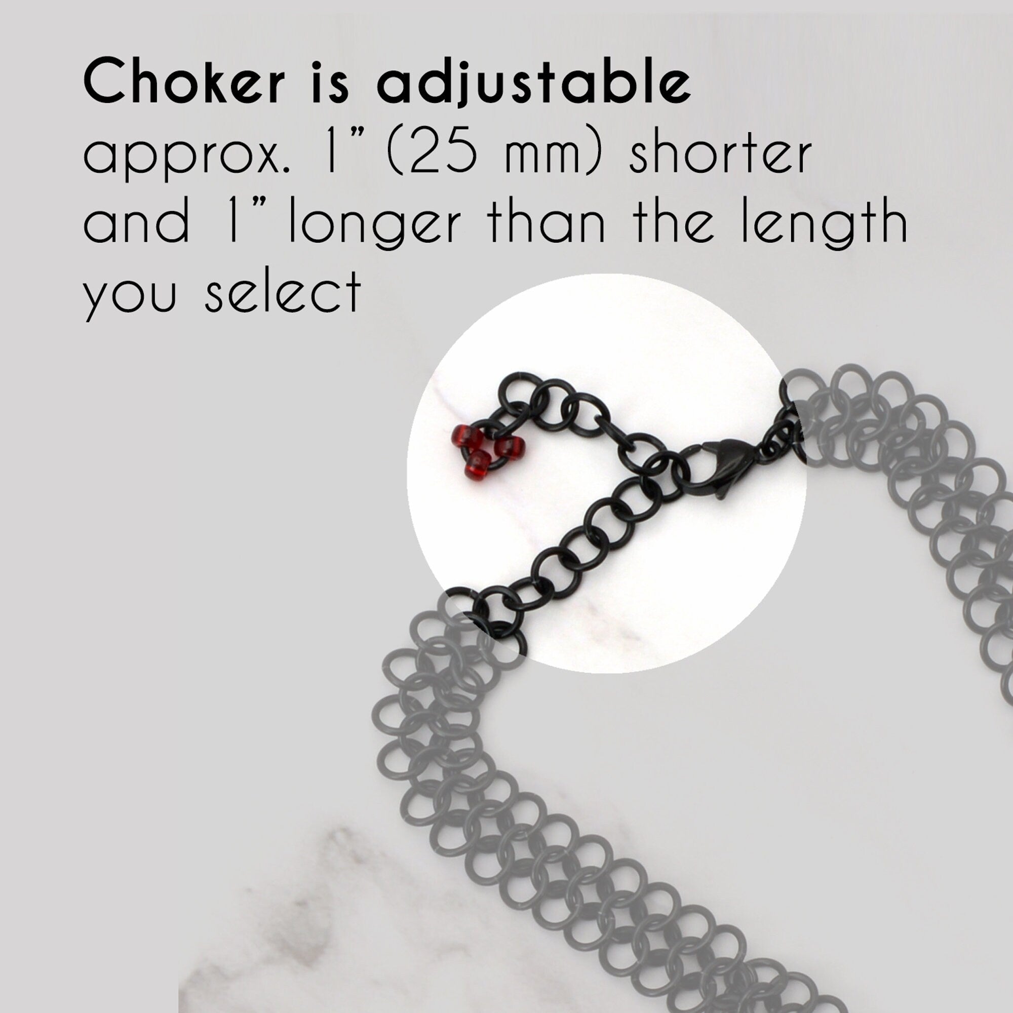 Vampire Bite Choker - Aluminum or Stainless Steel - Adjustable