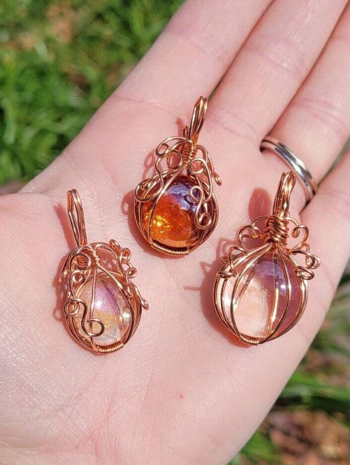 Cream Pumpkin Charm Necklace Pendant