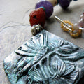 butterfly brocade-- turquoise and amethyst beaded necklace, large statement necklace-- handmade by thebeadedily
