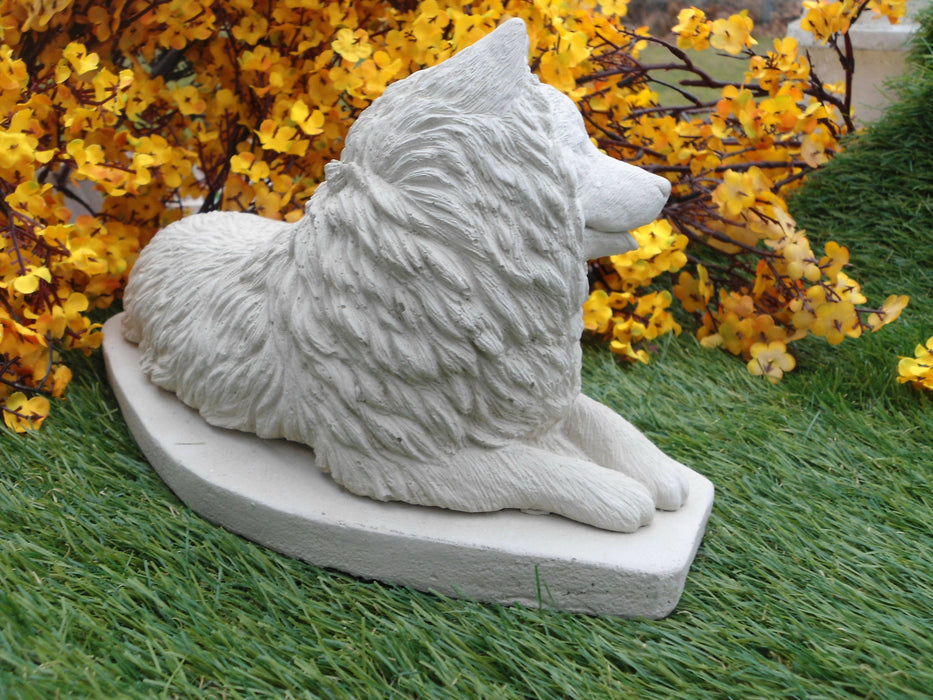 Samoyed Dog Concrete Statue 11 x 6 x 6" High