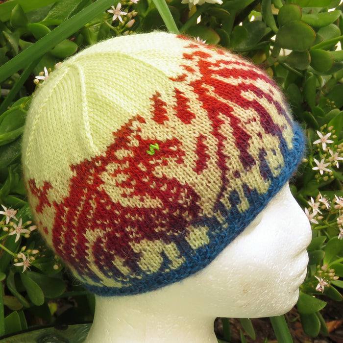 Knitting Pattern - Stranded Dragons Beanie