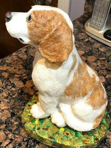 Beagle dog Concrete Statue figurine 5x5-1/2 x 8-1/4" High