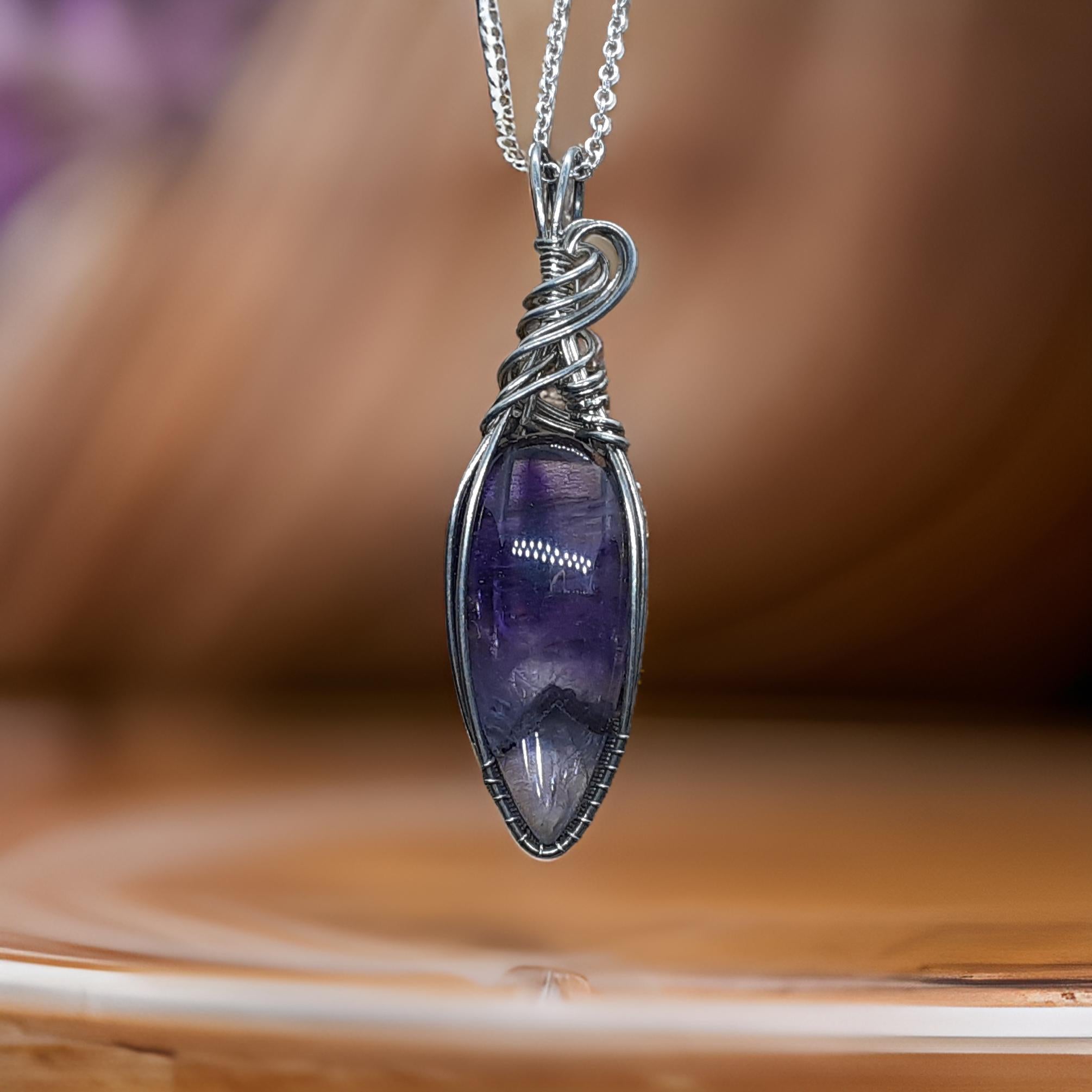 Wire Wrapped Star Amethyst Pendant
