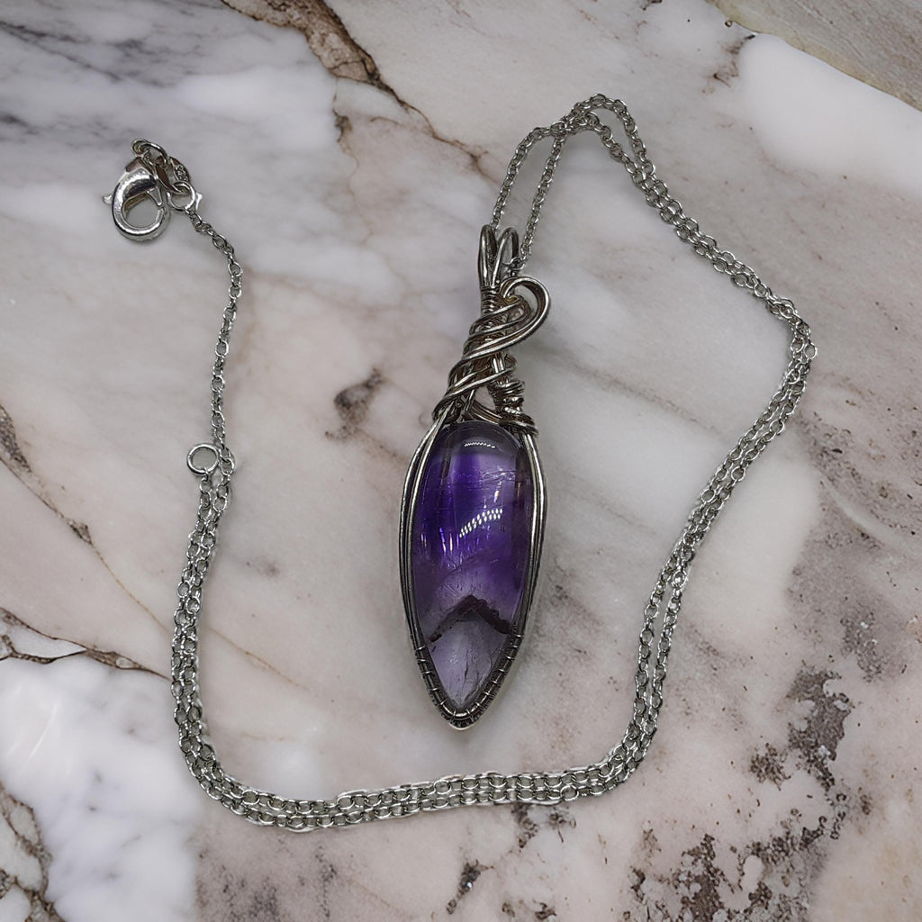 Wire Wrapped Star Amethyst Pendant