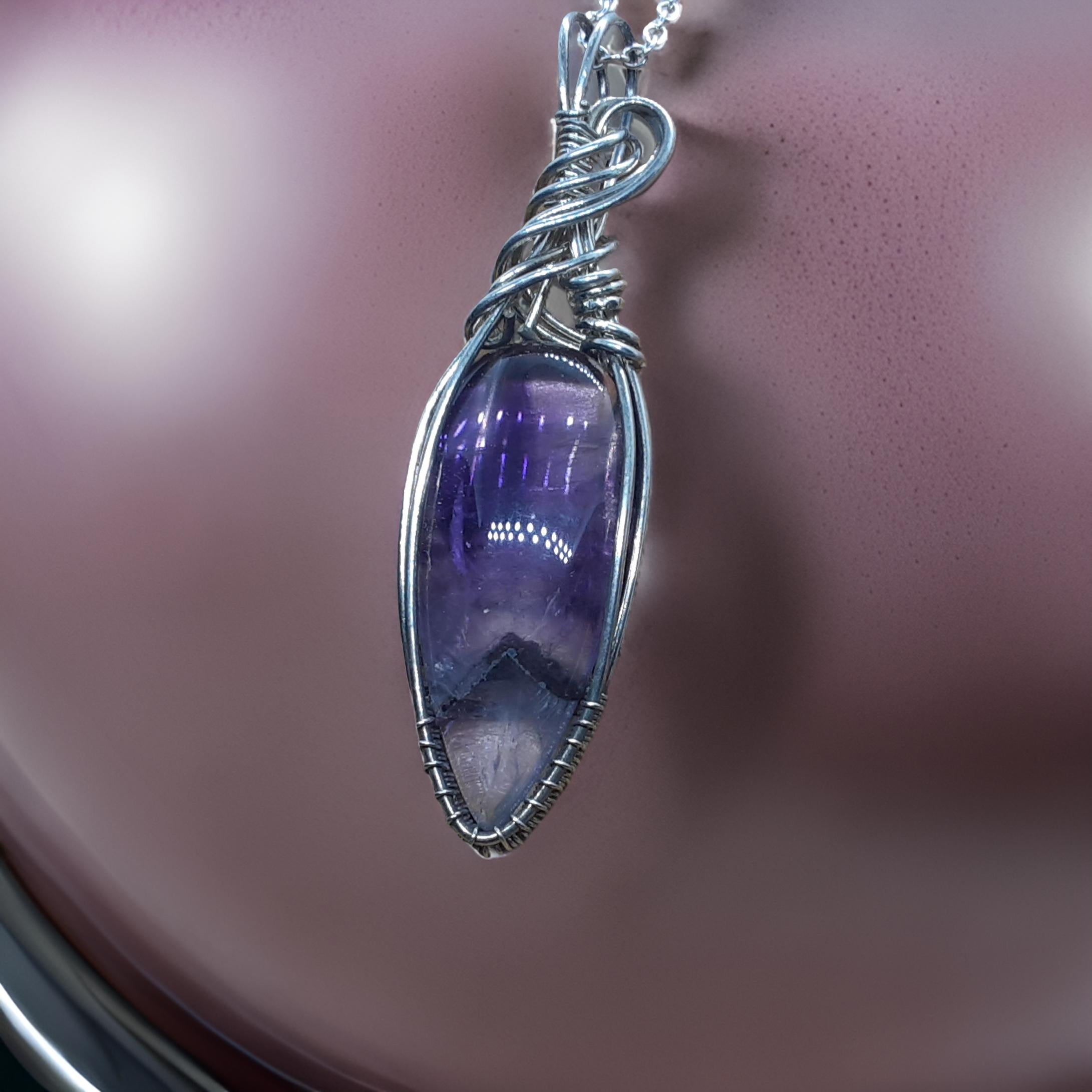 Wire Wrapped Star Amethyst Pendant