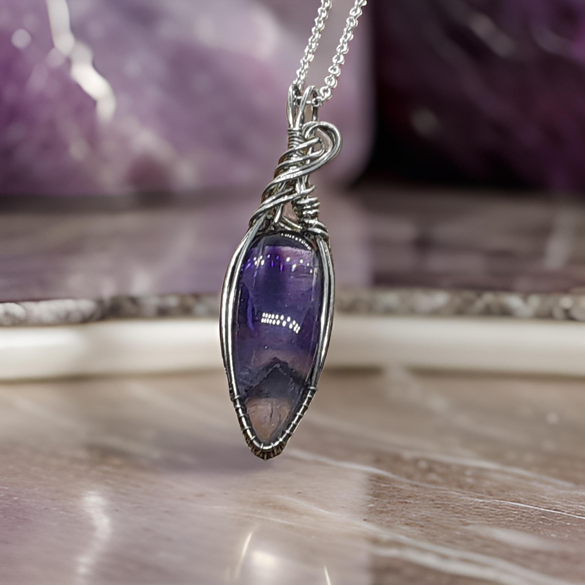 Wire Wrapped Star Amethyst Pendant