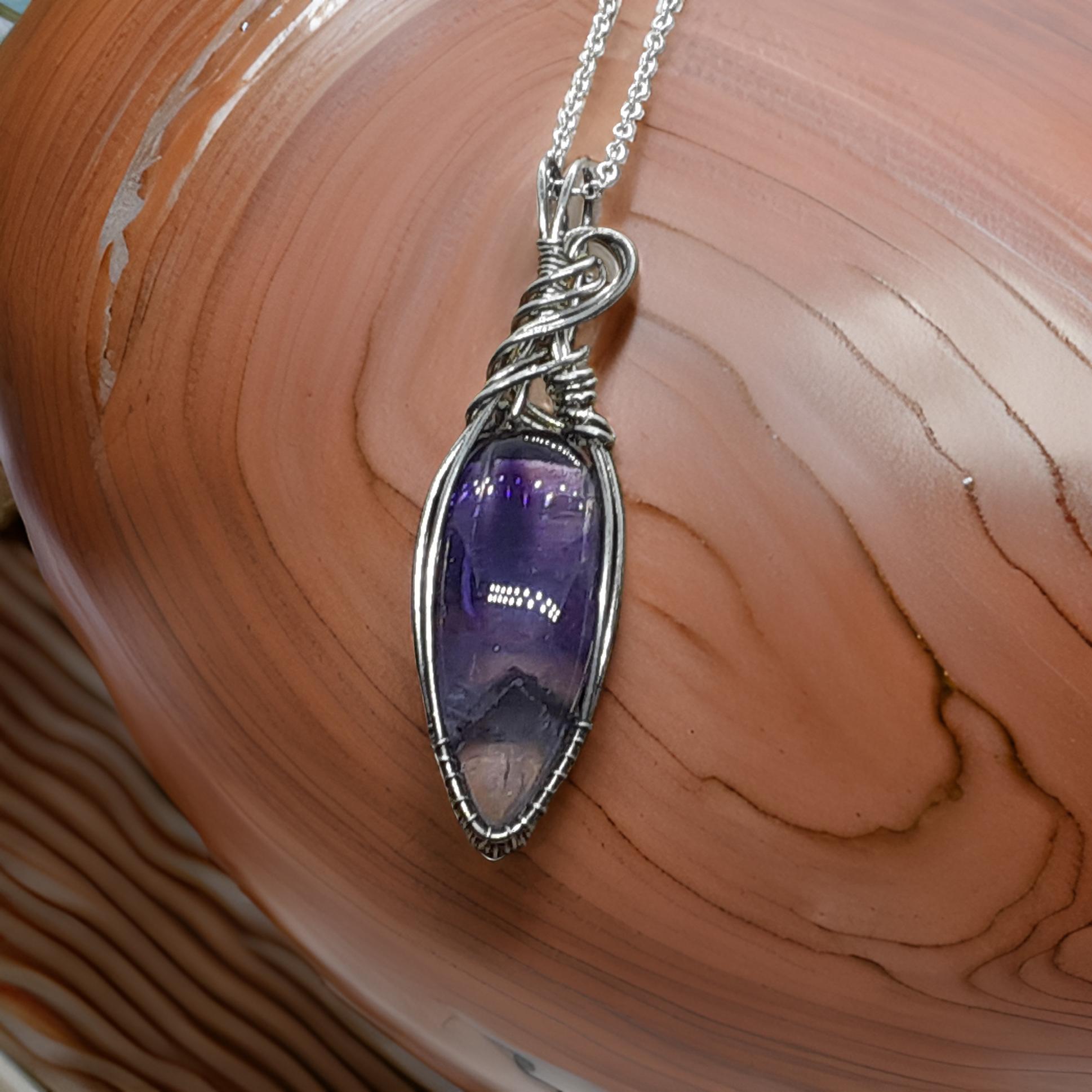 Wire Wrapped Star Amethyst Pendant