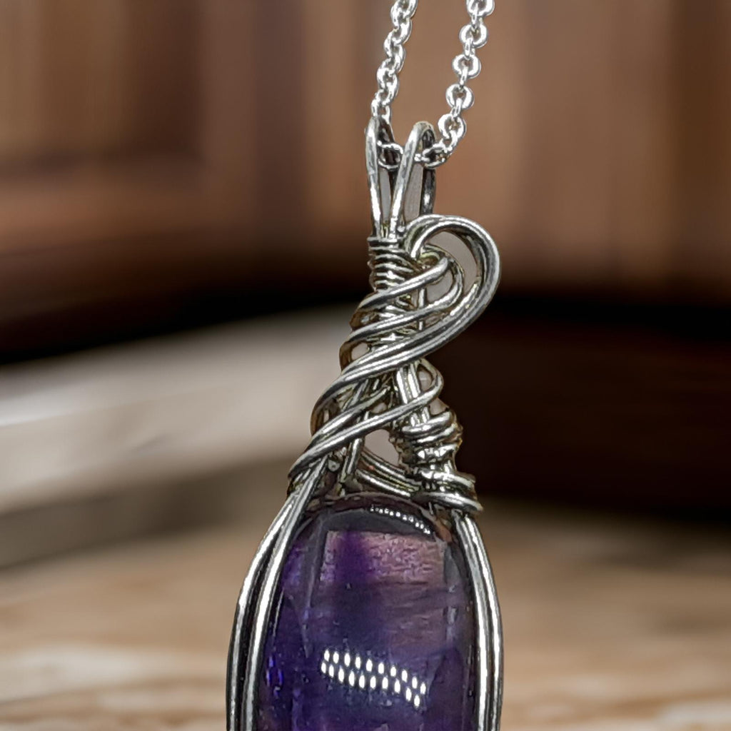 Wire Wrapped Star Amethyst Pendant