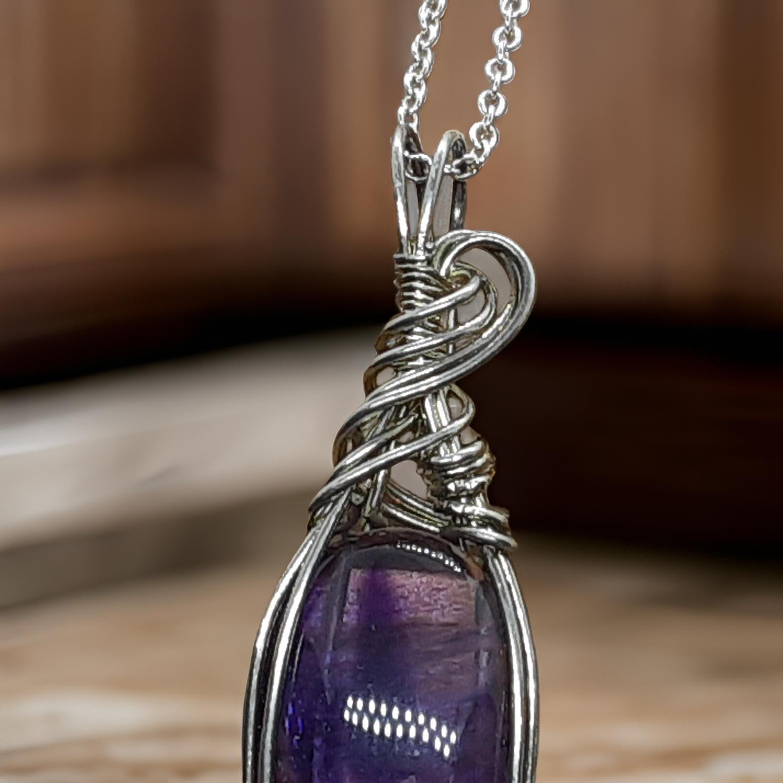 Wire Wrapped Star Amethyst Pendant