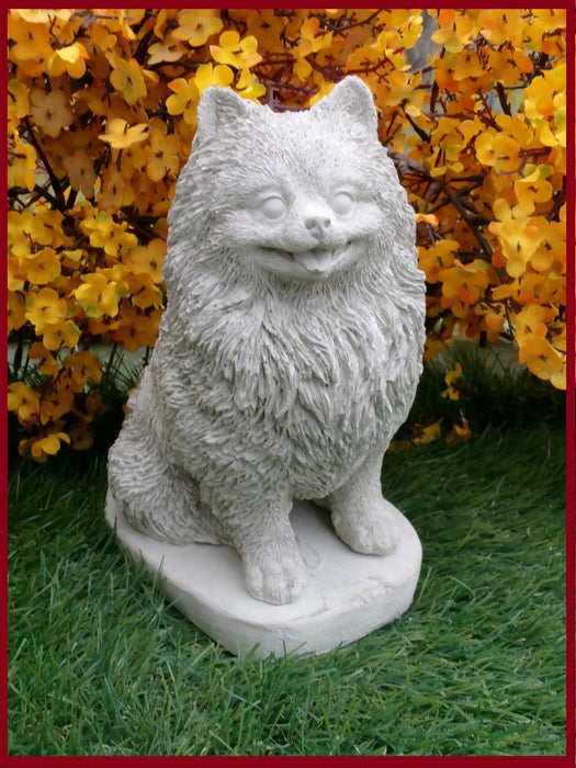 Concrete Pomeranian Statue 4 x 6 x 7.5" high
