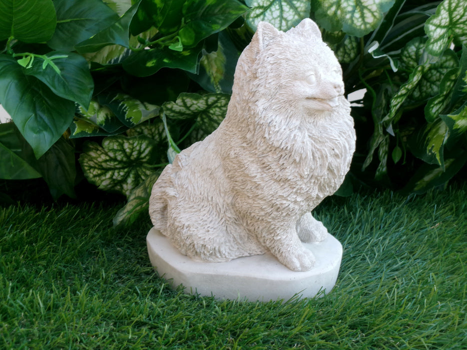 Concrete Pomeranian Statue 4 x 6 x 7.5" high