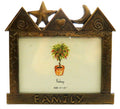 Picture frame shaped as a house with the word "family" written across the bottom pf49