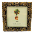 Small square picture frame with intricate floral designs around the entire frame pf53