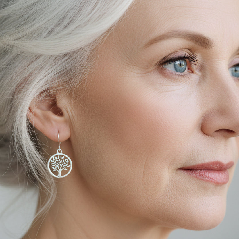 Belva Ann Silver Tree Earrings