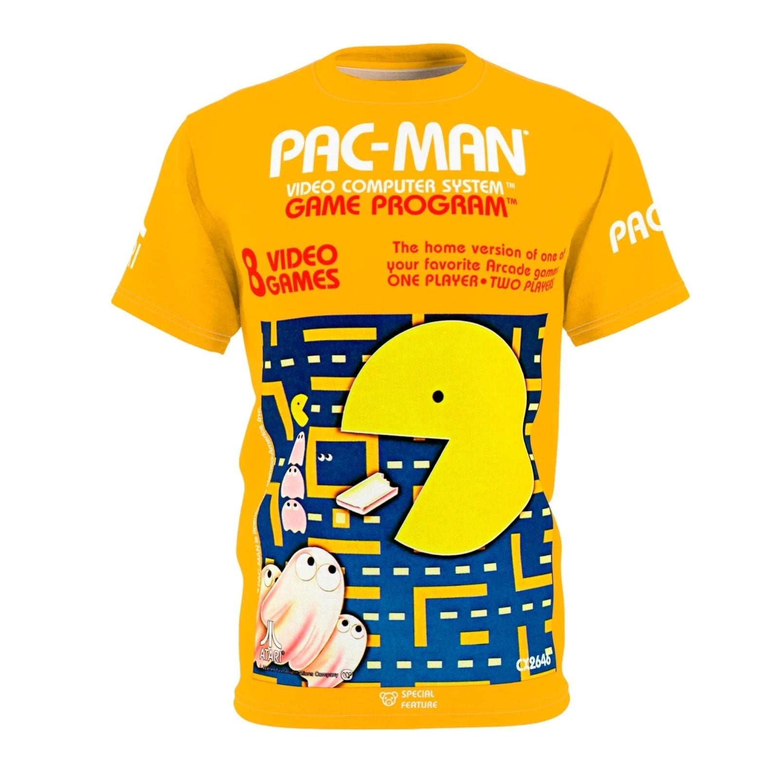 Pac-Man Atari 2600 Retro Vintage Video Game Cover T-Shirt Unisex T-shirt, Sweatshirt, Hoodie, Long Sleeve Tee