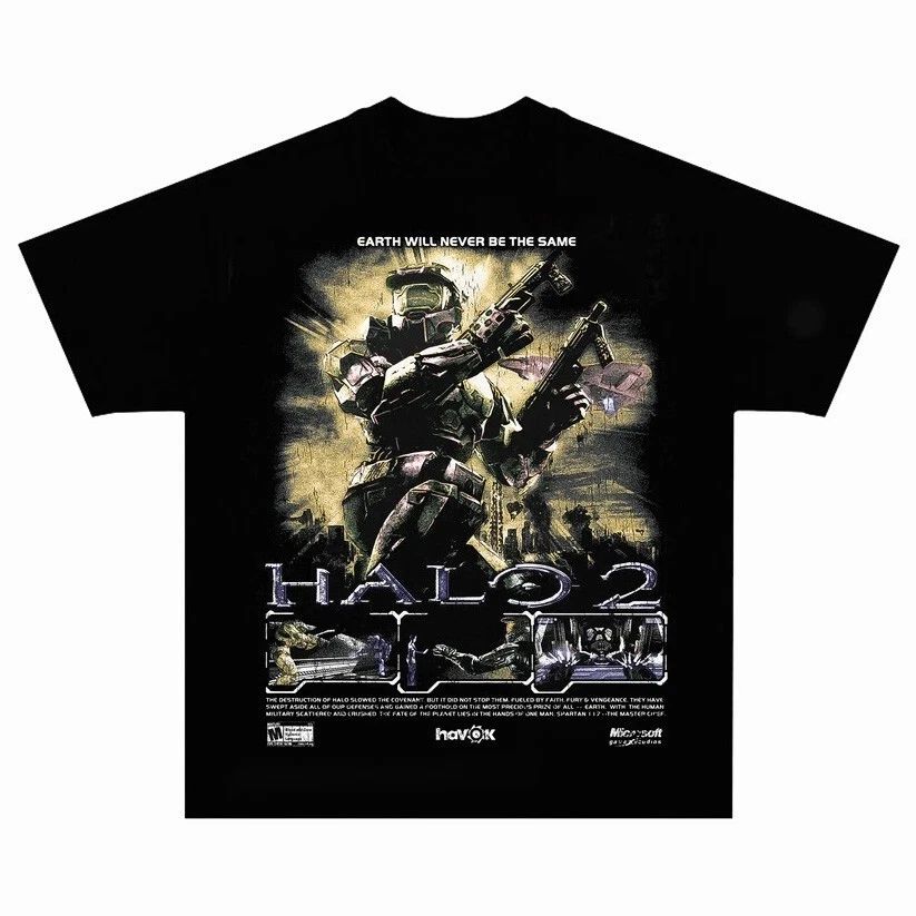 Halo 2 Retro Bootleg T-Shirt Vintage Video Game Graphic Tee Unisex Gamer S-5XL Unisex T-shirt, Sweatshirt, Hoodie, Long Sleeve Tee