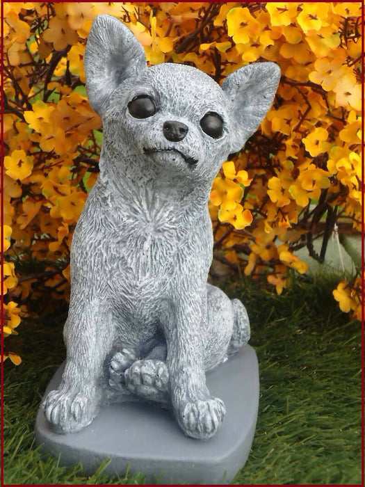 Chihuahua Dog concrete 4-1/2 x 5-3/4 x 8" High