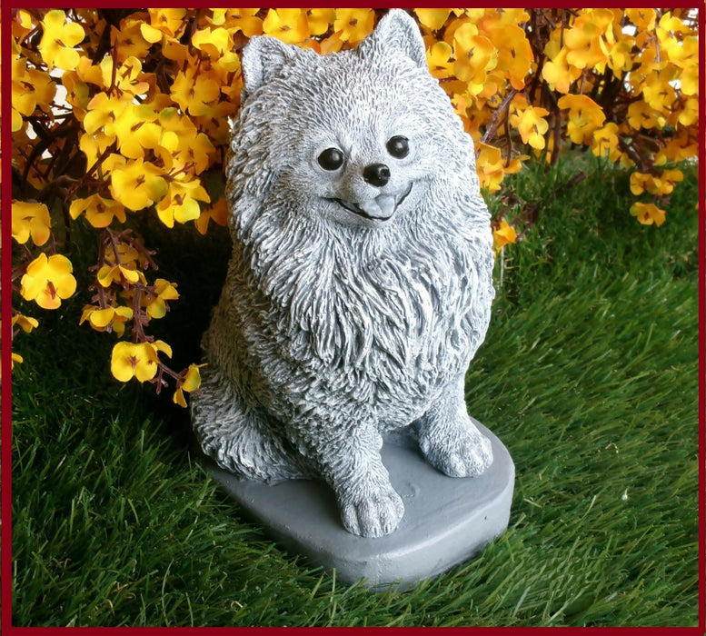 Concrete Pomeranian Statue 4 x 6 x 7.5" high