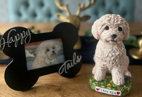 Labradoodle Cockapoo Dog Concrete 4-1/2" x 5-3/4" x 8" high