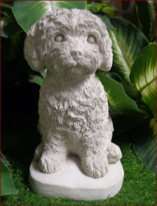 Labradoodle Cockapoo Dog Concrete 4-1/2" x 5-3/4" x 8" high