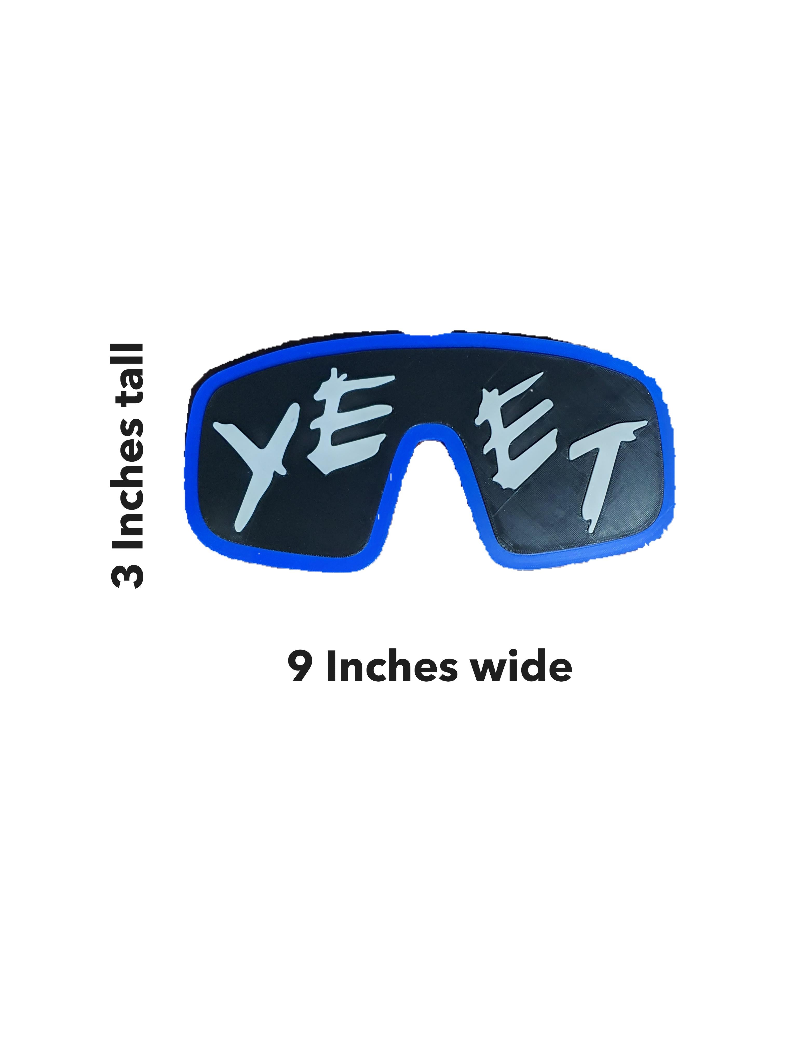 Jey Uso Yeet Glasses Inspired WWE Wrestling Necklace Chain 32" Raised Letters Blue Fan Hype Bling Survivor Series Royal Rumble WrestleMania